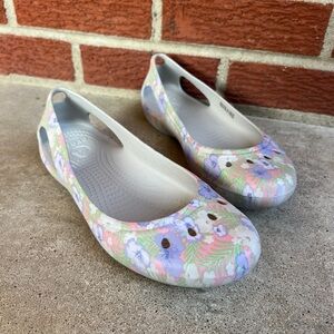 Crocs Kadee flat Graphic Light Pink /Floral Relaxed Fit Women's Size 7